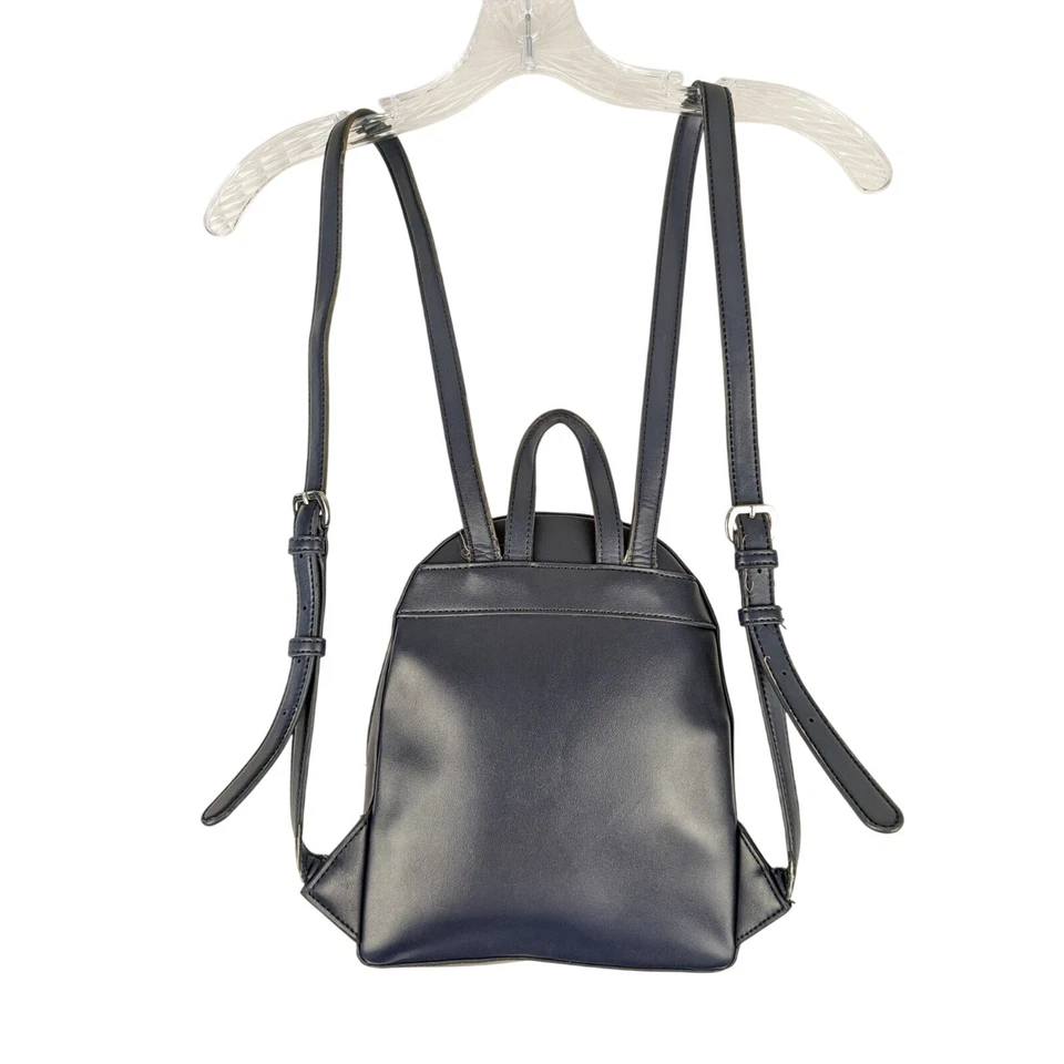 Mini Mochila Love Moschino Acolchada Denim Azul Rojo Imitación Cuero Borde Y2K Foto 2 de 4