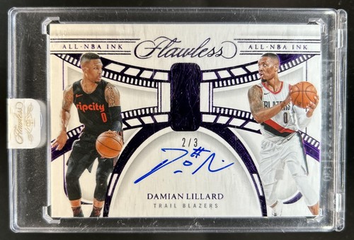 2023-24 Panini Flawless Damian Lillard All-NBA Ink Amethyst Auto Autograph #/3