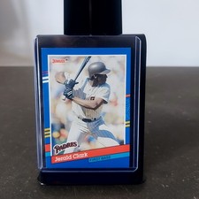 Jerald Clark #74 Padres Baseball Card 1991 Donruss Rated Rookie . rookie card picture