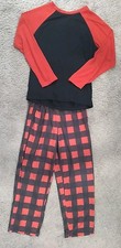 Sonoma Boys Size Medium Winter/Christmas Pajamas Set - Red  Black Plaid