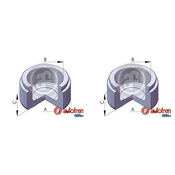 2X Autofren 54Mm Kolben Bremssattel Vorne Passend FüR Ford Capri Escort Granada-image