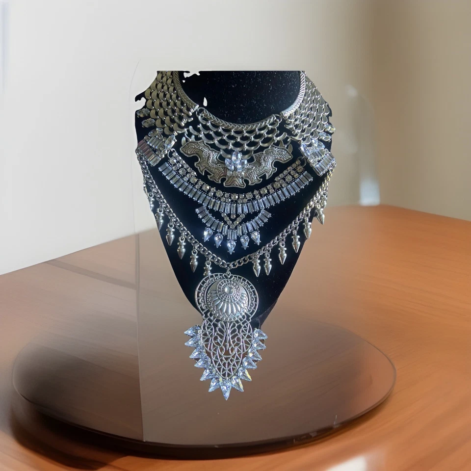 Collar Araña Boho Declaración Multicapa Crown Jewerly