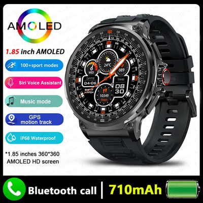 2026 Neue GPS Track Smart Uhr Männer 1,85-Zoll HD AMOLED Bildschirm 710 Mah Batt