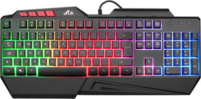 Rii RK202 Gaming Tastatur, LED Rainbow Backlit Light up Keyboard mit Membran Ke