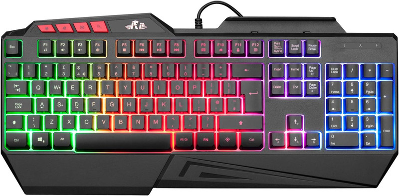 Rii RK202 Gaming Keyboard,Led Rainbow Backlit Light up Keyboard with Membrane Ke