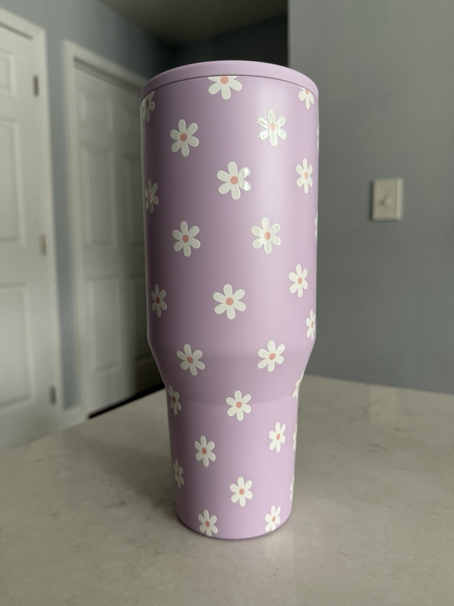 Hydrojug Jane Collection Purple Daisy Flower Traveler 40oz Cup NEW