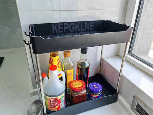 KEPGKLNE-2-stufiges Küchengewürzregal, Küche schwarz - Bild 4 von 6