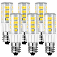 Luxrite Dimmable E12 LED Bulbs T4/T3 40W Equivalent 5000K 500lm ETL 6-Pack