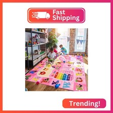 BENRON 6x9 Playroom Rug for Kids Washable, Play Mat with ABC Alphabet, Pink