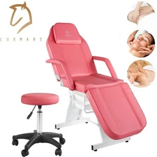 73" Facial Chair 3-Section Adjustable Tattoo Chair with Hydraulic Stool Beauty