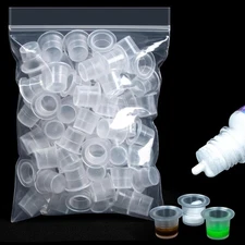 100PCS Plastic Tattoo Ink Caps - Small Ink Cups Non-Spill Tintas Para Tatuajes A