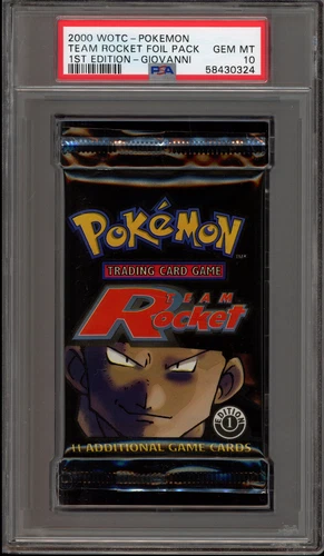 Pokemon Team Rocket 1st Edition Giovanni Art Sealed Booster Pack PSA 10 Gem Mint