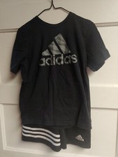 Boys adidas black outfit; size 7