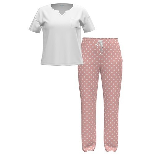 LuLaRoe 3XL Dreamy Pajama Set - White and Pink Polka Dots - NWT - Picture 1 of 3