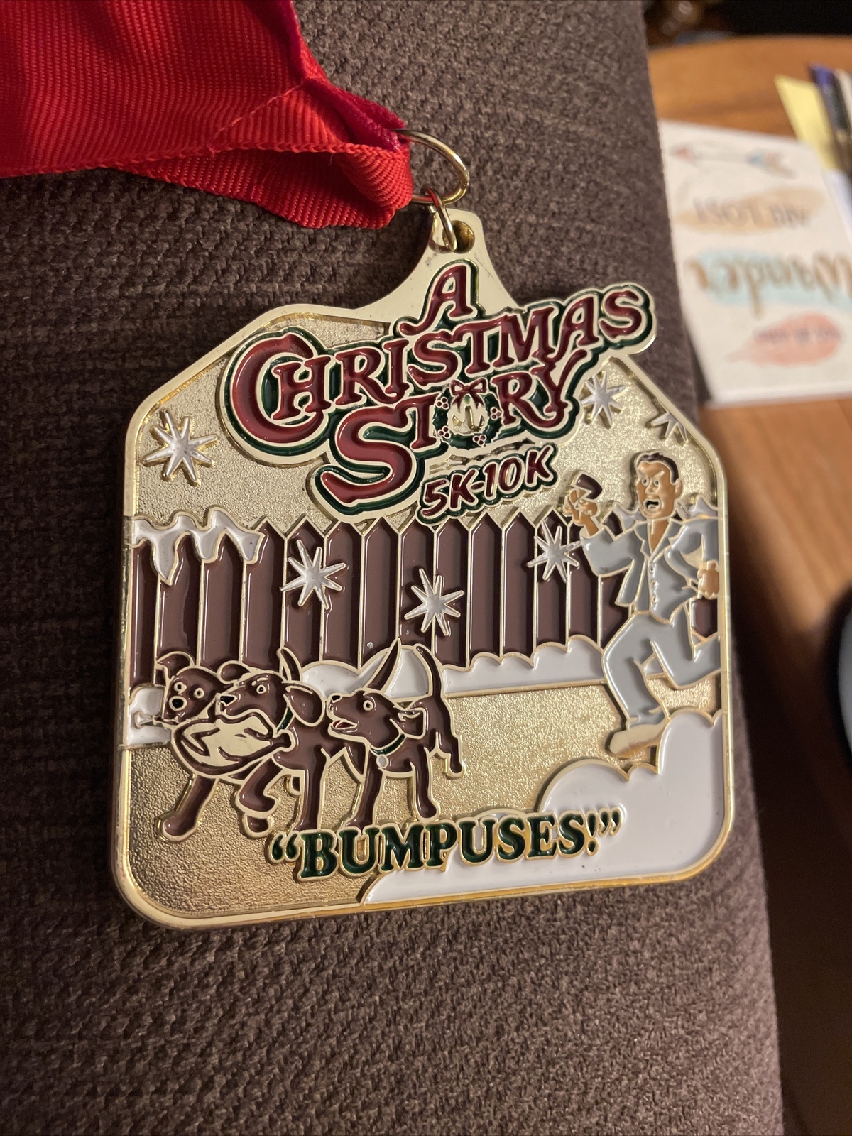 A Christmas Story 5k/10k Race Medal 2018 Bumpus Hounds Old Man Holiday