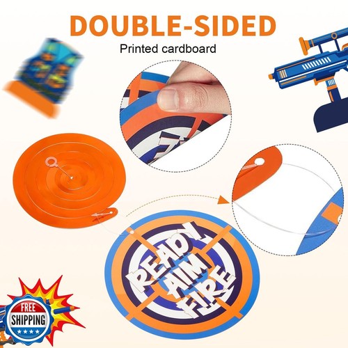 51 Piezas Dardos Guerra Fiesta Colgante Remolino Decoraciones, Elemento Dardo Azul y Naranja - Imagen 4 de 5