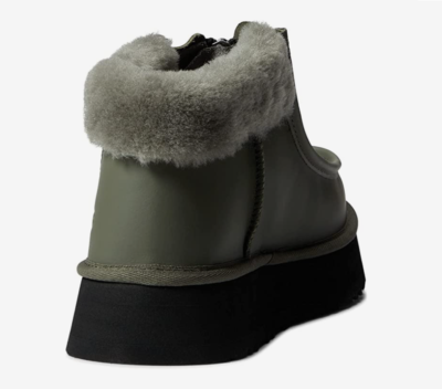 UGG Funkette Low Platform Boots Zip Ankle Booties Seaweed Green