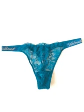 Victoria's Secret Bombshell Shine Strap Very Sexy Lace Thong Panty Evening Tide