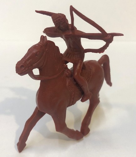 Tim Mee Toys Vintage Figure Cowboy Indiano Donna Inginocchiata Anni '60 Marrone Plastica - Foto 7 di 7
