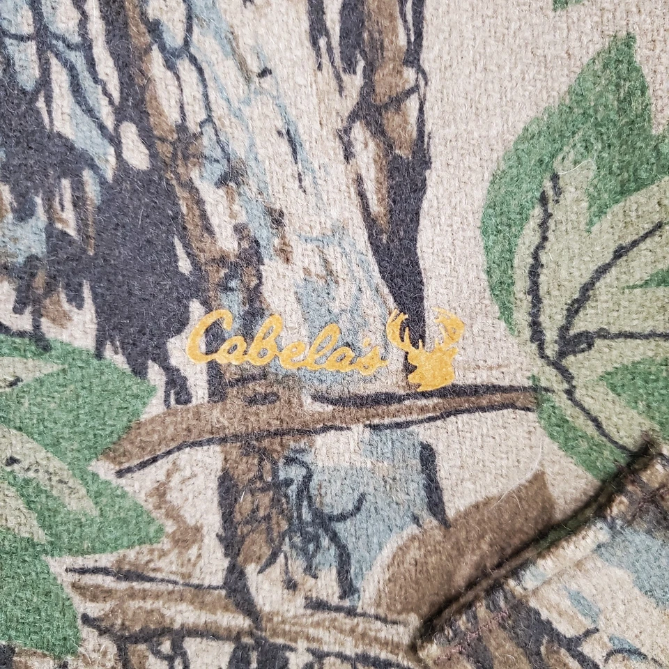 VTG CABELAS WHITETAIL 100% Wool Hooded Field Jacket Lined Mens Sz Medium Camo - Image 4 of 4