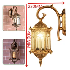 Retro Exterior Wall Mount Light Fixture Lantern Sconce Porch Garden Lamp Outdoor