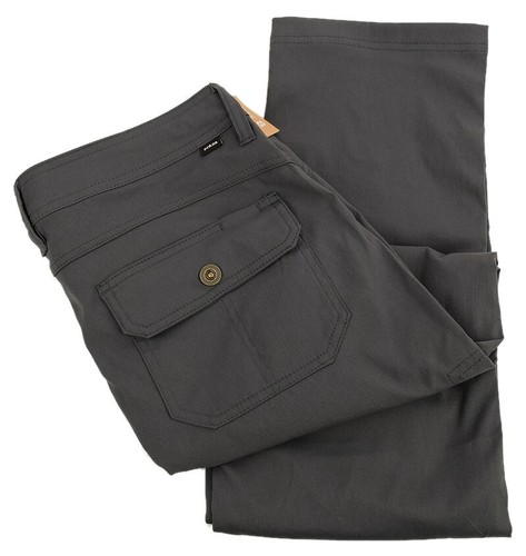 PRANA Womens Shadow Gray Stretch ZION Mid Rise Pant 8 32 NWT