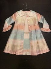 Two-piece Pastel Dress and Jacket - Multi-Colored Pastels Size 6x