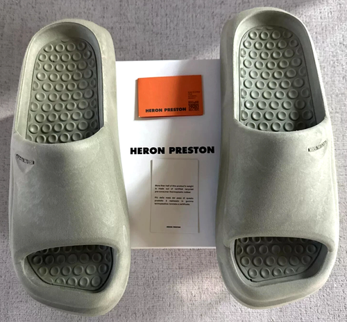 Heron Preston Khaki Eco Moulded Slider Sandals Size 13 US Mens NIB