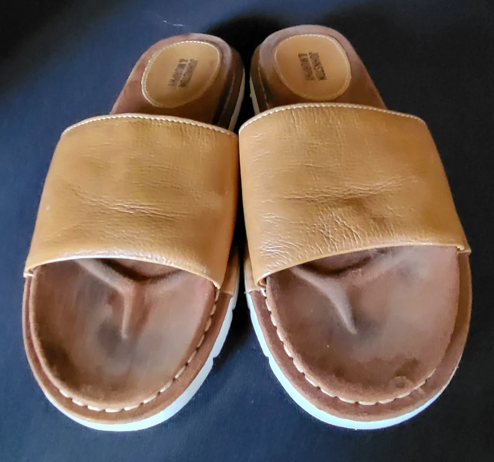 Sandalias sin cordones Johnston & Murphy de cuero tostado #252450 talla 8 para hombre Foto 2 de 4