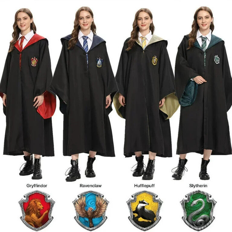 Harry Potter Cosplay Costume Gryffindor Ravenclaw Robe Cloak Adult Kids  Dress