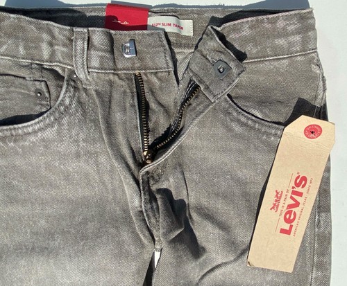 Jeans Levis Kids 512 sottili conico 100% cotone rosso linguetta grigio lavaggio pietra età 6-10 nuovi - Foto 5 di 9