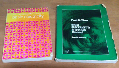A Programmed Course in Basic Electricity - 2 BOOK LOT!  1970 & 1974 PAPERBACK