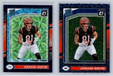 2024 Donruss Optic #251 Jermaine Burton Purple Scope & Stars Emoji SP RC Bengals
