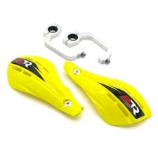 ATV Hand Guard (Yellow Paddle, Silver Bracket Clamp) for Yamaha Raptor 700