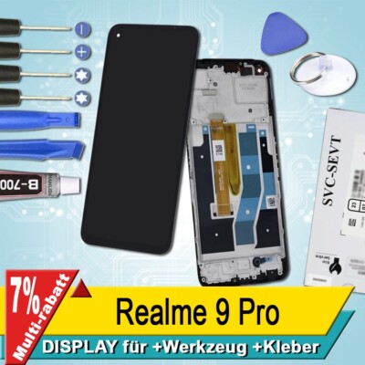 Display Für Realme 9 Pro  Bildschirm Service Pack Schwarz Rahmen+