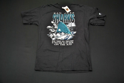 NWT VTG San Jose Sharks Shirt NHL Hockey Safe To Go Back On The Ice Starter 13