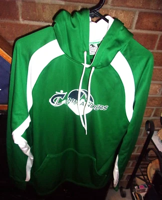 COMMANDERS SOFTBALL / BASEBALL GREEN/WHITE HOODIE AUGUSTA SWEATSHIRT WICKING - Image 1 of 3