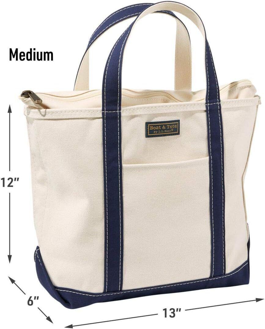 L.L.Bean Medium Boat and Tote Bag, Zip Top with Pocket L.L.Bean Medium Boat and Tote Bag, Zip Top with Pocket