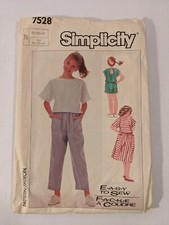 Simplicity Pattern 7528 Girls Top And Pull-on Skirt Pants Or Shorts Size 10-14