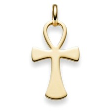 Ciondolo Croce Egiziana Vita E Rinascita 750 Oro Giallo 31x15mm