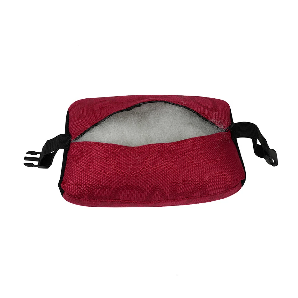 2PCS Recaro Red Fabric Headrest Pillow Seat Belt Cover Set Racing Seat Material - Image 4 of 4