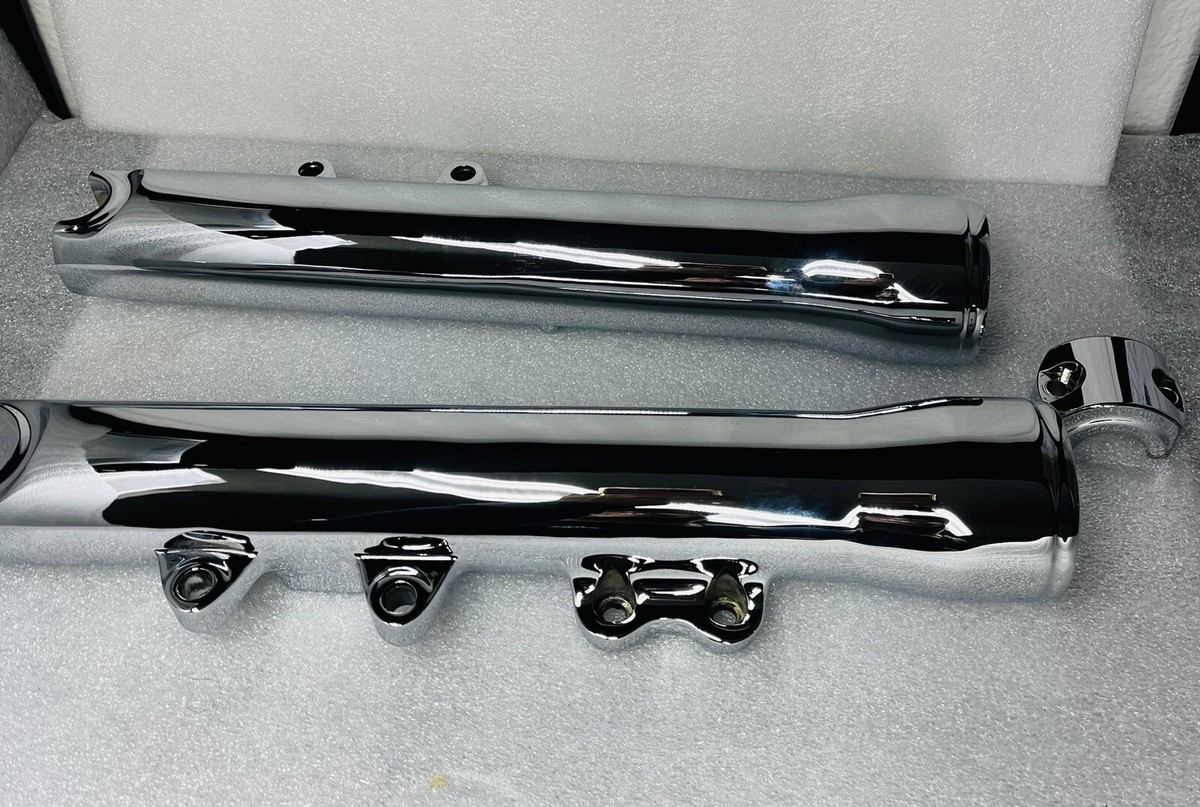 HARLEY DUAL DISC CUSTOM CHROME FORK LEGS FAT BOB FXDF