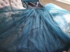 Tadashi Shoji One Shoulder Tulle Gown Dress Lace Sequined Emerald 990 US2 S NWT