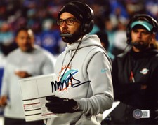 MIKE MCDANIEL SIGNED AUTOGRAPHED 8x10 PHOTO MIAMI DOLPHINS COACH BECKETT BAS