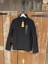 JCB Trade SoftShell Jacket Coat Fleece Lined Black Zipped Pockets Small