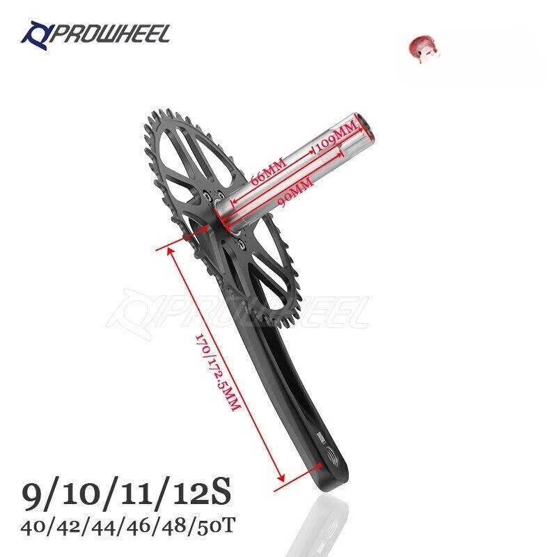 Road Bike Crankset 9/10/11/12S 170/172.5mm Crank 40-50T Chainring with BB - Image 3 of 4