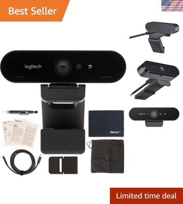 Logitech BRIO UHD 4K Webcam: 960-001105 with RightLight 3 and HDR Technology ...