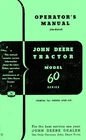 John Deere Model 60 Tractor Standard Gas All Fuel Operators Manual SN 6000001+
