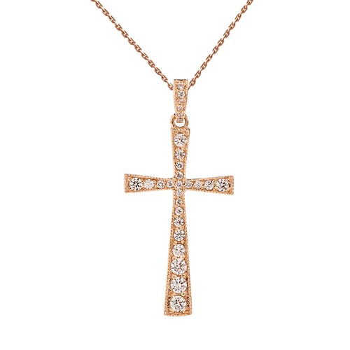 0.25 CTW Diamond Cross Pendant Necklace 
