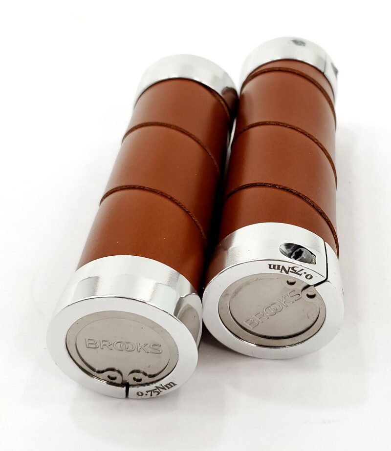 Brooks Slender Bicycle Lock-On Handlebar Grips, Leather Brooks Slender Bicycle Lock-On Handlebar Grips, Leather